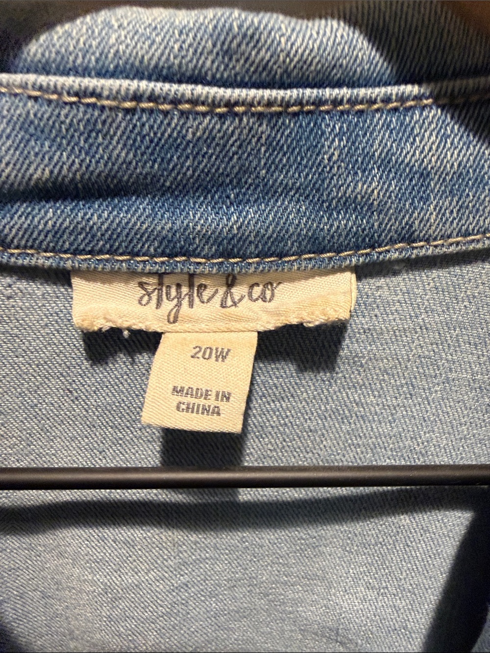 Style & Co. Light Blue Denim Jacket with Peplum Eyelet - Picture 2 of 4